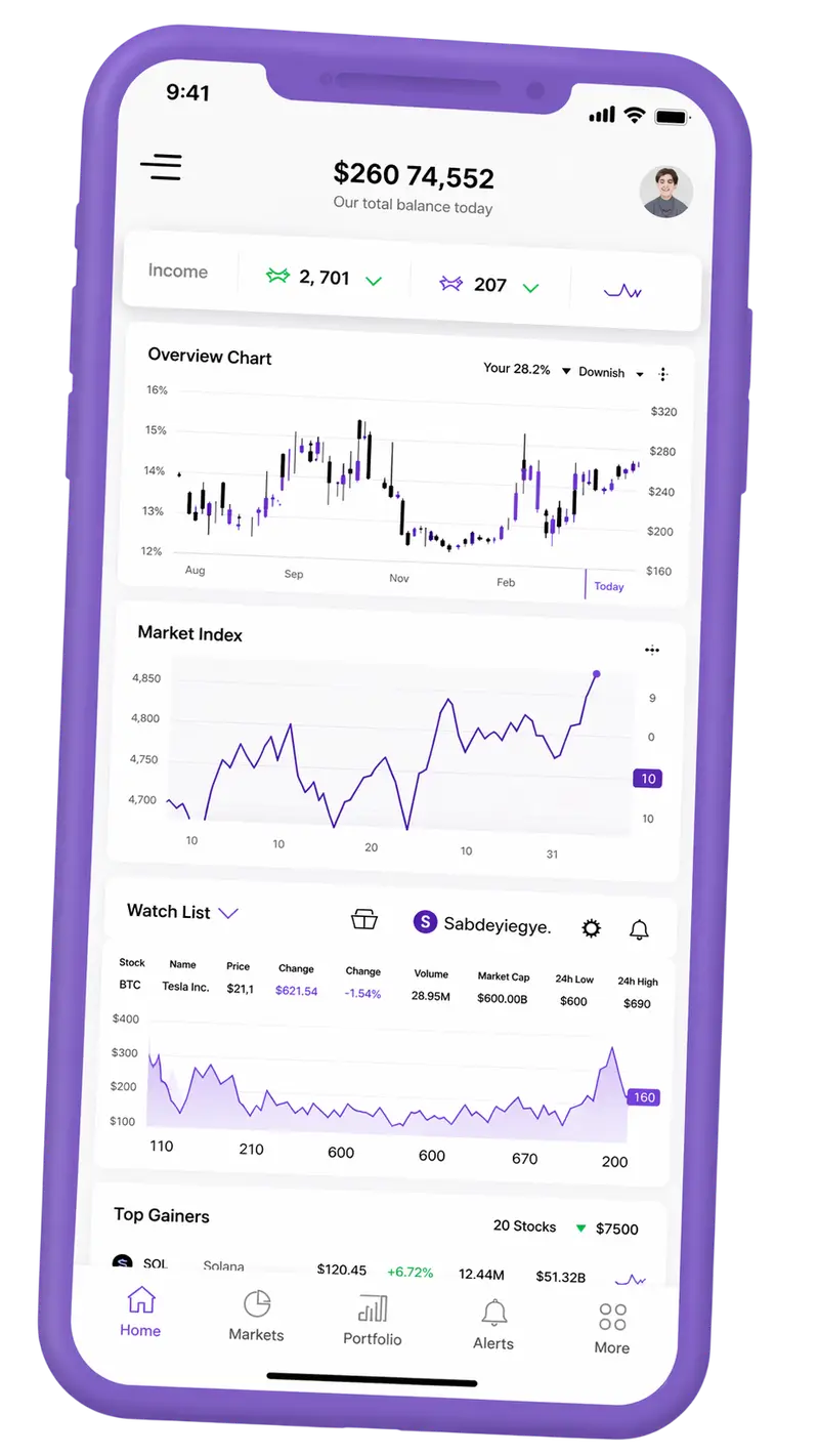 TrustenixAI — plateforme de trading sur mobile